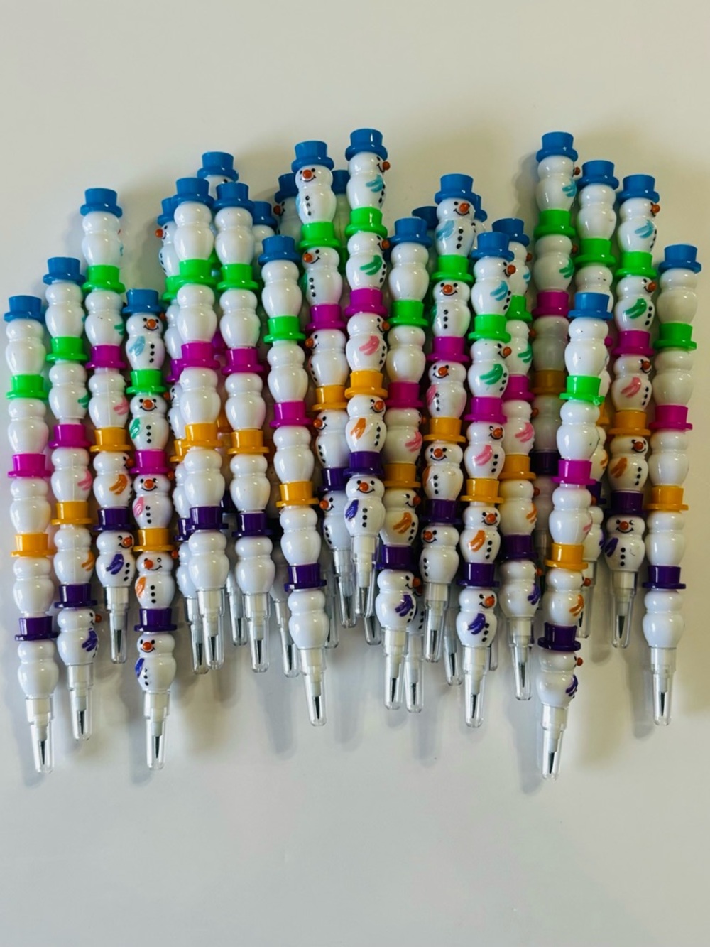 Festive Multicolor Snowman Pencils Lot of 26 - Holiday Party Supplies